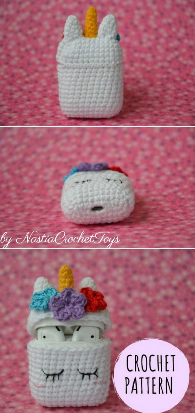 Unicorn Airpods Case Crochet Pattern