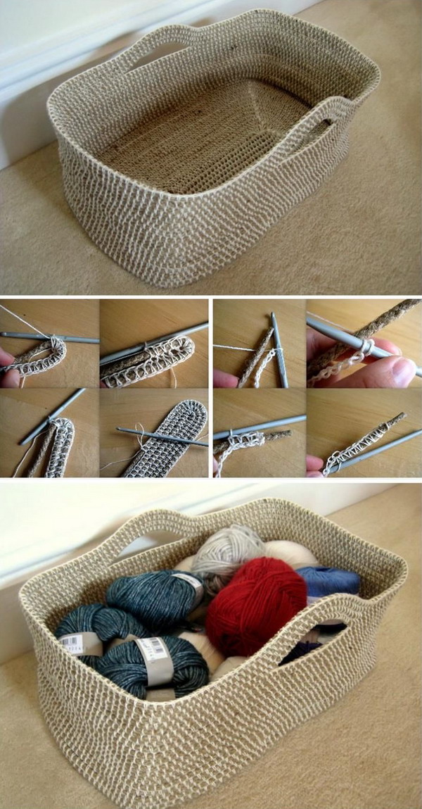 Crochet Rope Baskets Free Crochet Pattern