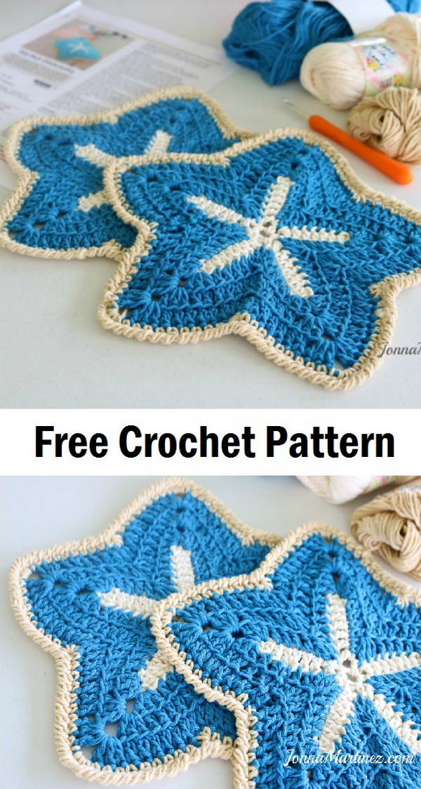 How To Crochet A Starfish Dish Cloth video tutorial