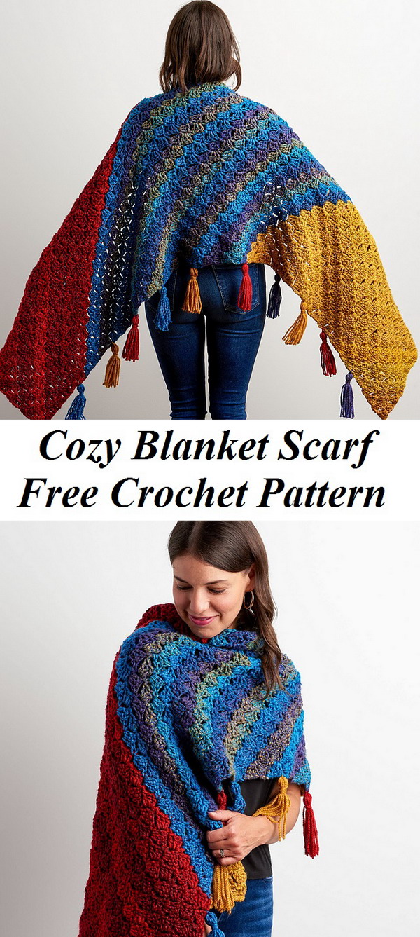 Cozy Blanket Scarf Free Crochet Pattern