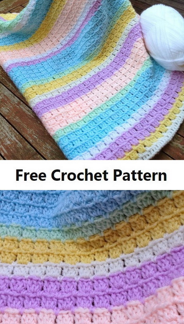 Block Stitch Baby Blanket Free Crochet Pattern