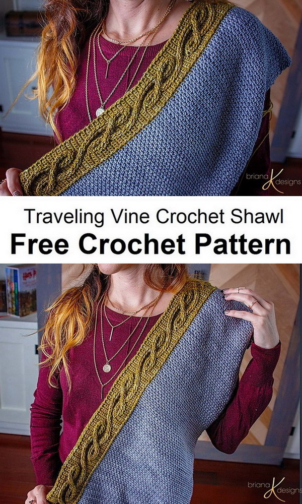Traveling Vine Crochet Shawl Free Crochet Pattern