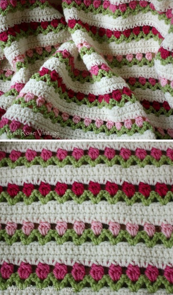Crochet Flowers In A Row Free Pattern