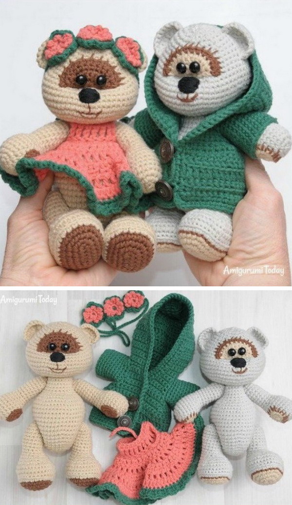 Amigurumi Honey Teddy Bears Free Crochet Pattern