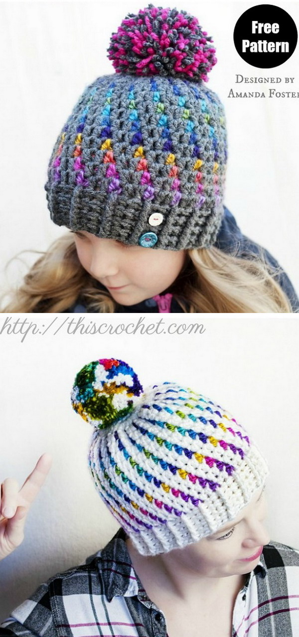 Northern Lights Beanie Hat Free Crochet Pattern
