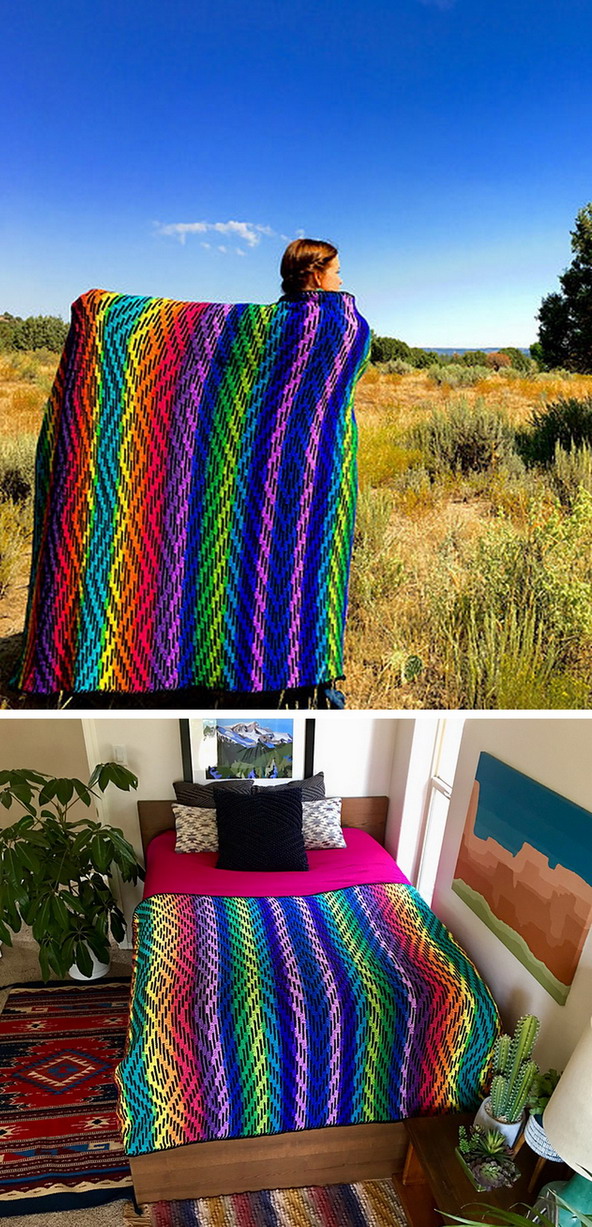 Cactus Garden Blanket Free Crochet Pattern