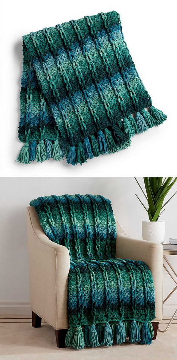Mock Cable Blanket Free Crochet Pattern