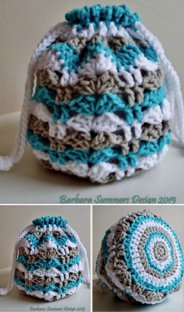 Drawstring Bag Free Crochet Pattern