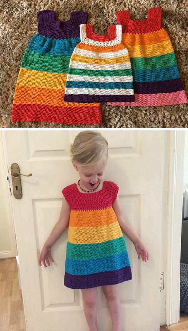 Rainbow Dress Free Crochet Pattern