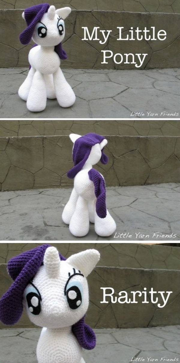 My Little Pony Rarity (CuddleSize) Free Crochet Pattern » Weave Crochet