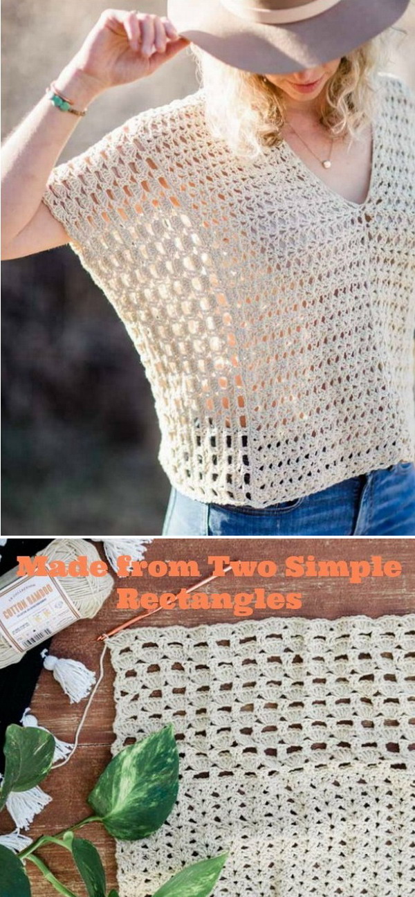 Poncho-Style Summer Top Free Crochet Pattern