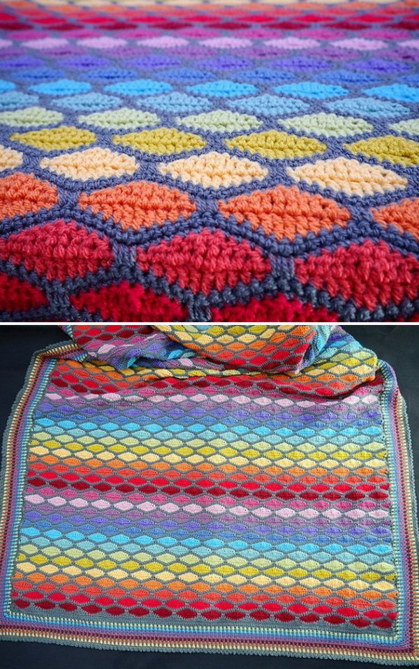 Rainbow Stained Glass Blanket Free Crochet Pattern » Weave Crochet