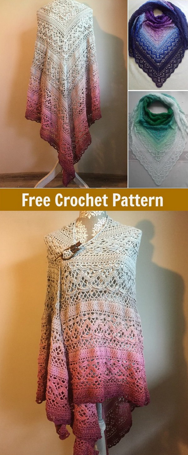 Klaziena Shawl Free Crochet Pattern