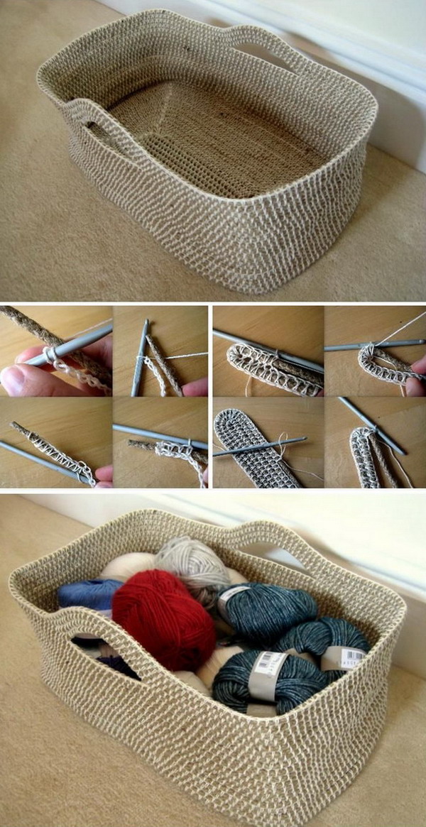 Crochet Rope Baskets Free Crochet Pattern