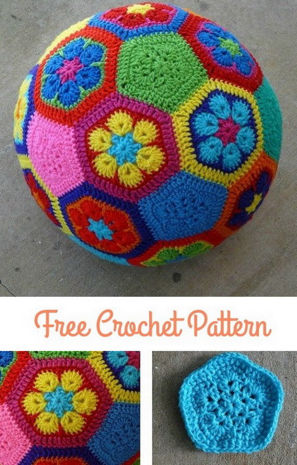 How to make an African Flower soccer ball Free Crochet Pattern