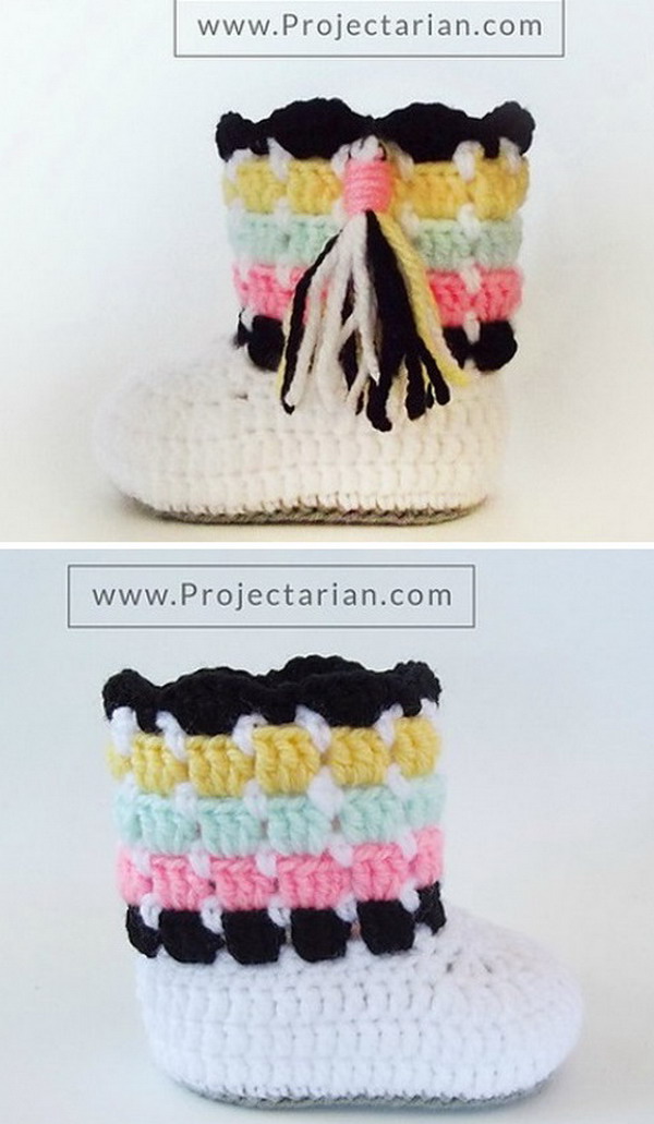 Southwestern Booties Free Crochet Pattern