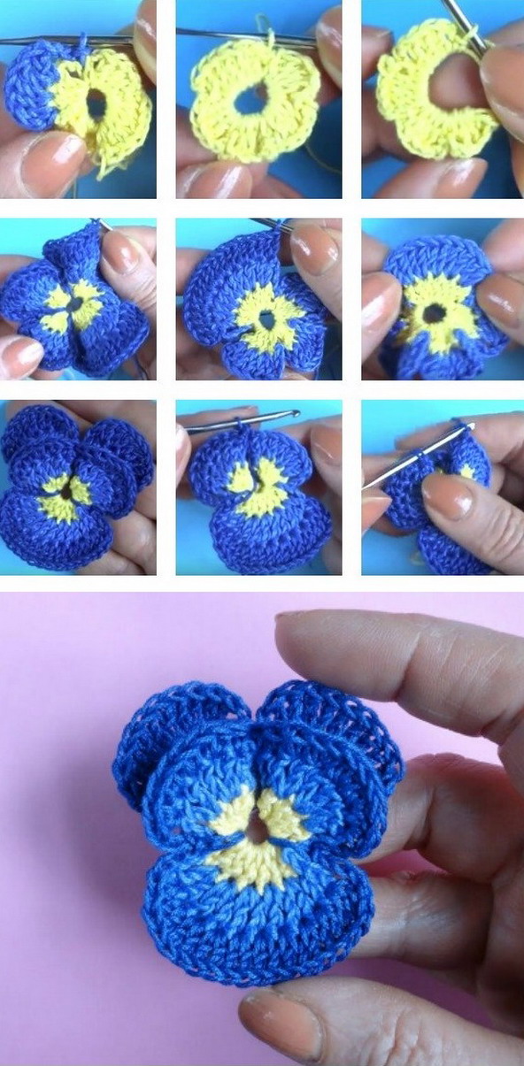 Pansy Crochet Flower Free Pattern » Weave Crochet