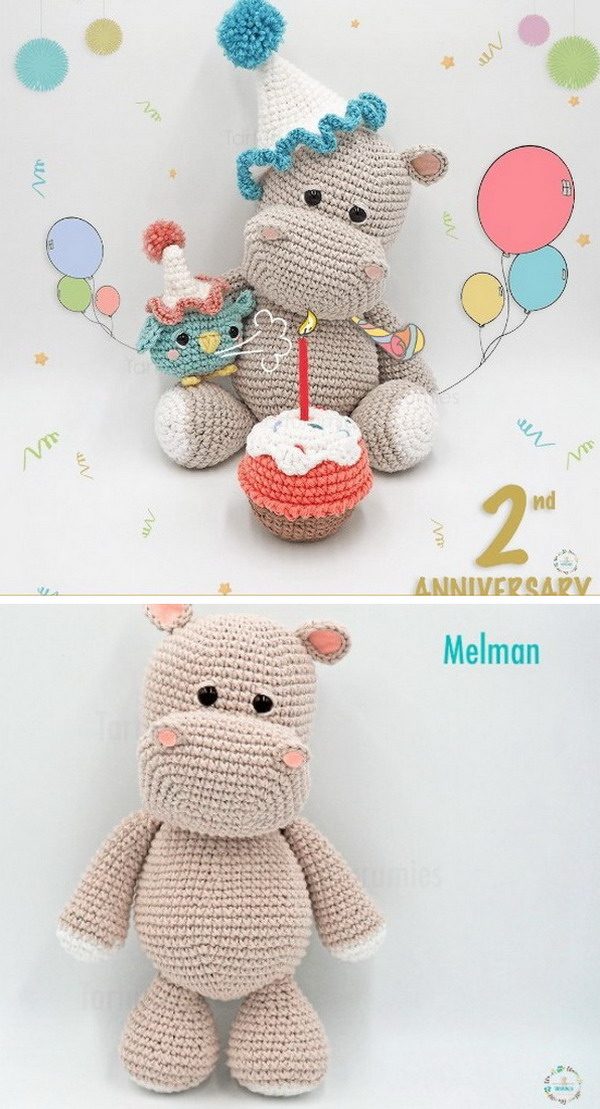 Hippo Amigurumi Free Crochet Pattern