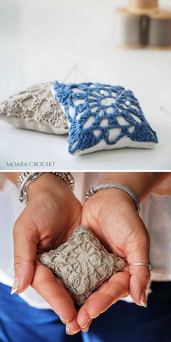 Granny Square Pincushion Free Crochet Pattern