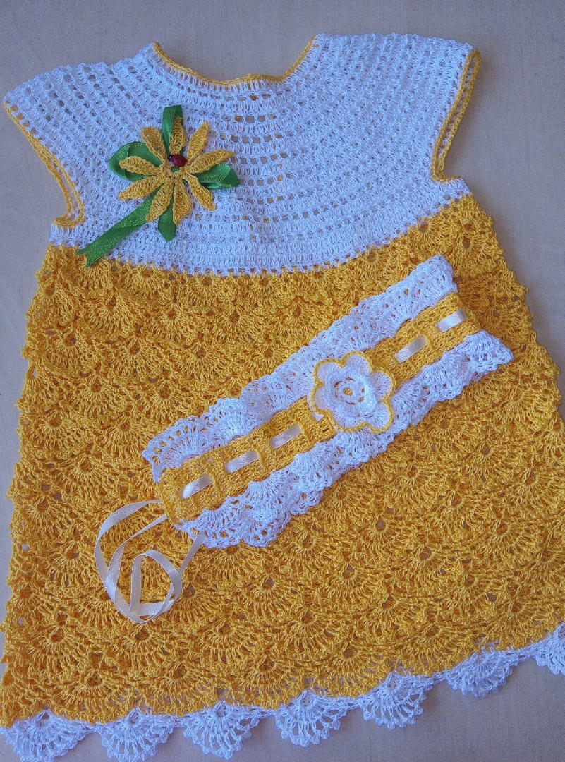 Crochet summer dress for baby 1.5-2 years old