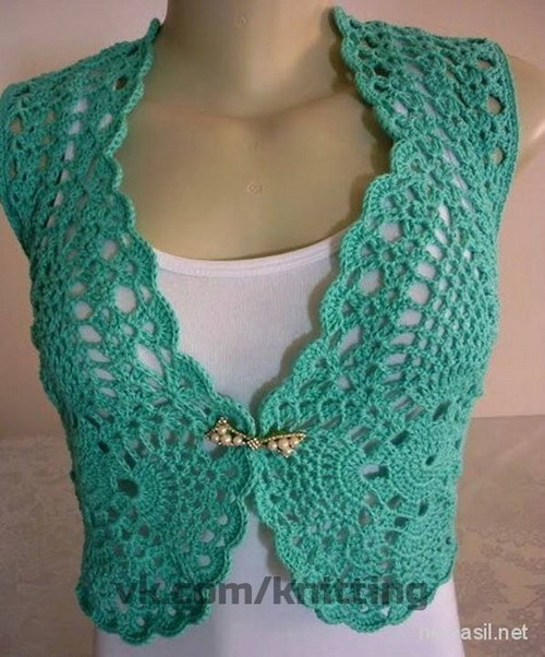 Crochet lace vest