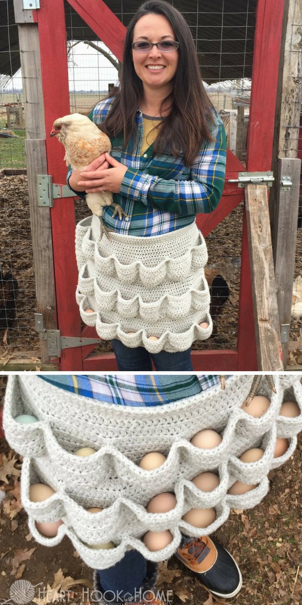 Crochet Egg Gathering Apron Free Pattern