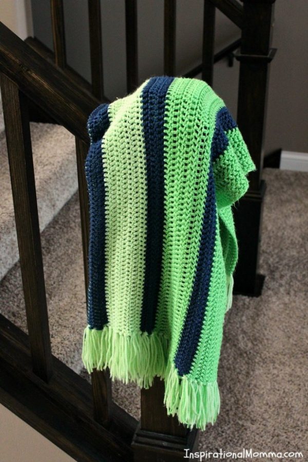 Double Crochet Striped Blanket