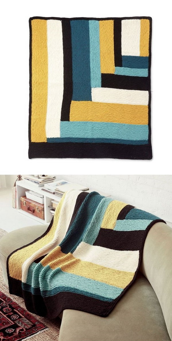 Parquet Pattern Blanket Free Knitting Pattern