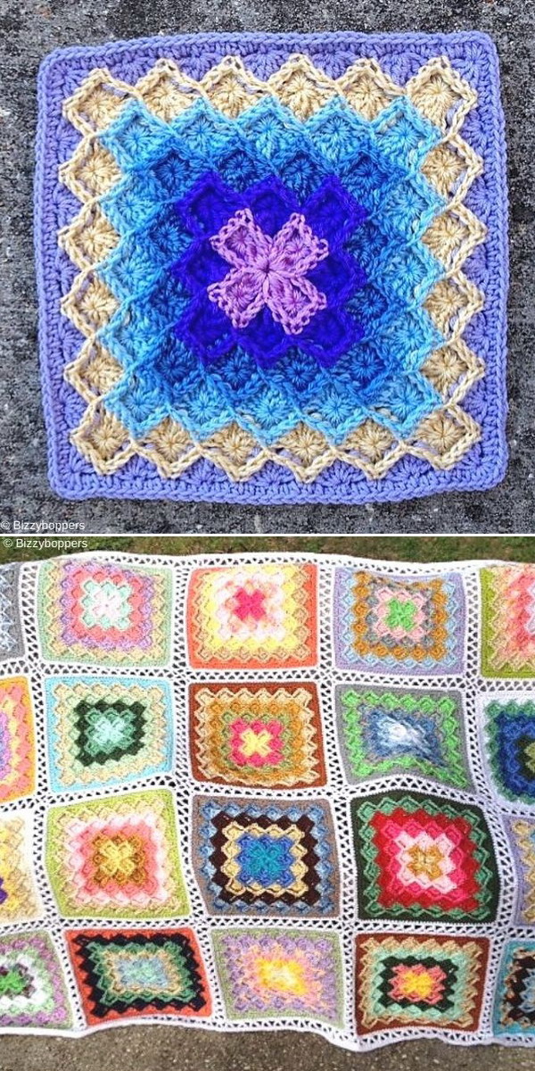 Lush Garden Bavarian Stitch Afghan Free Crochet Pattern