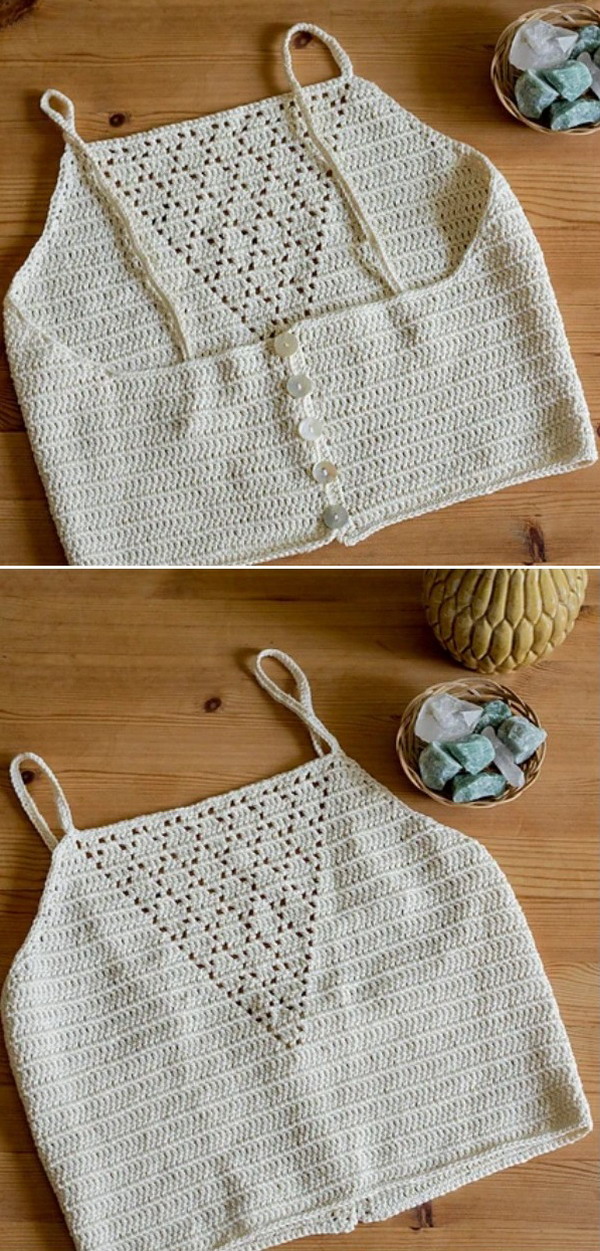 Crop Top ‘Diamond’ Free Crochet Pattern