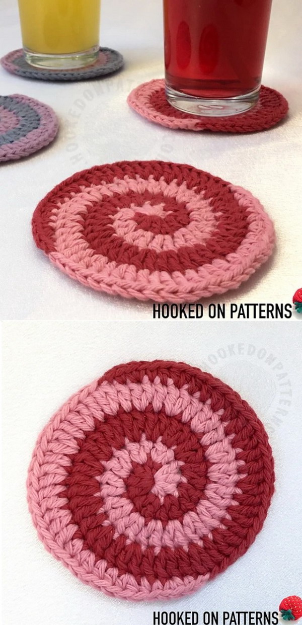 Candy Swirl Coasters Free Crochet Pattern