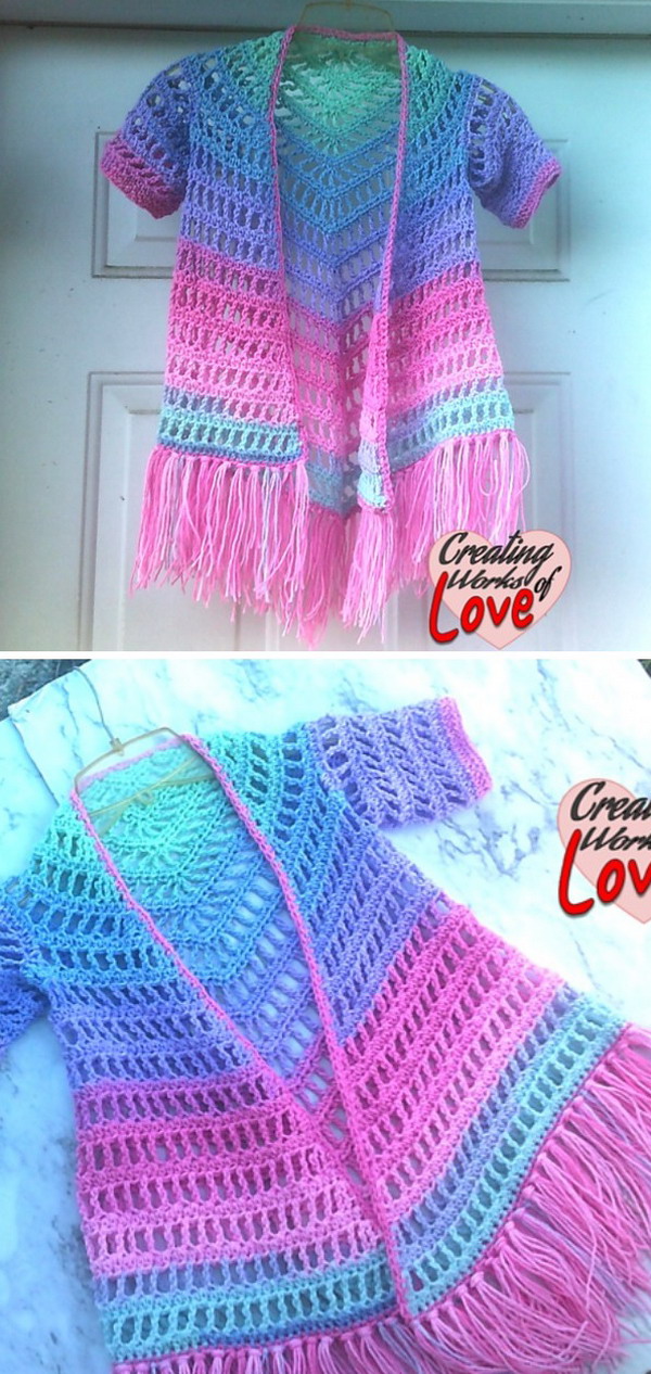 Child Shawl Cardigan Free Crochet Patterns