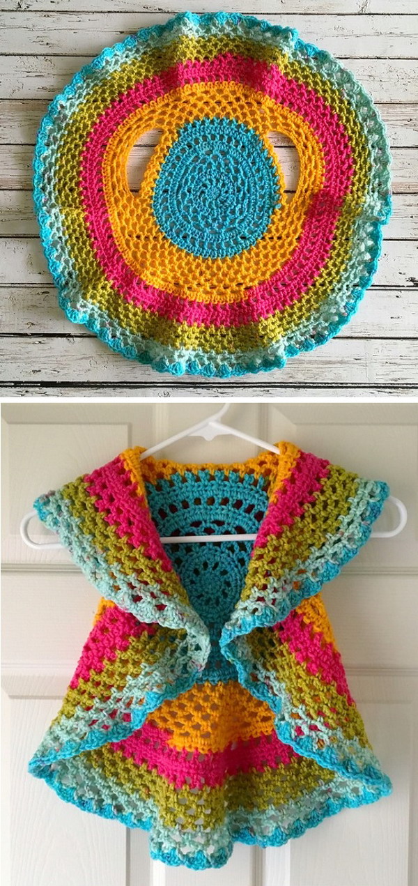 Ring Around the Rosie Vest Free Crochet Patterns