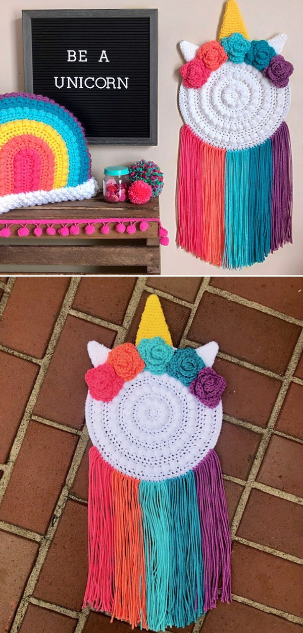 Unicorn Wall Hanger Free Crochet Pattern