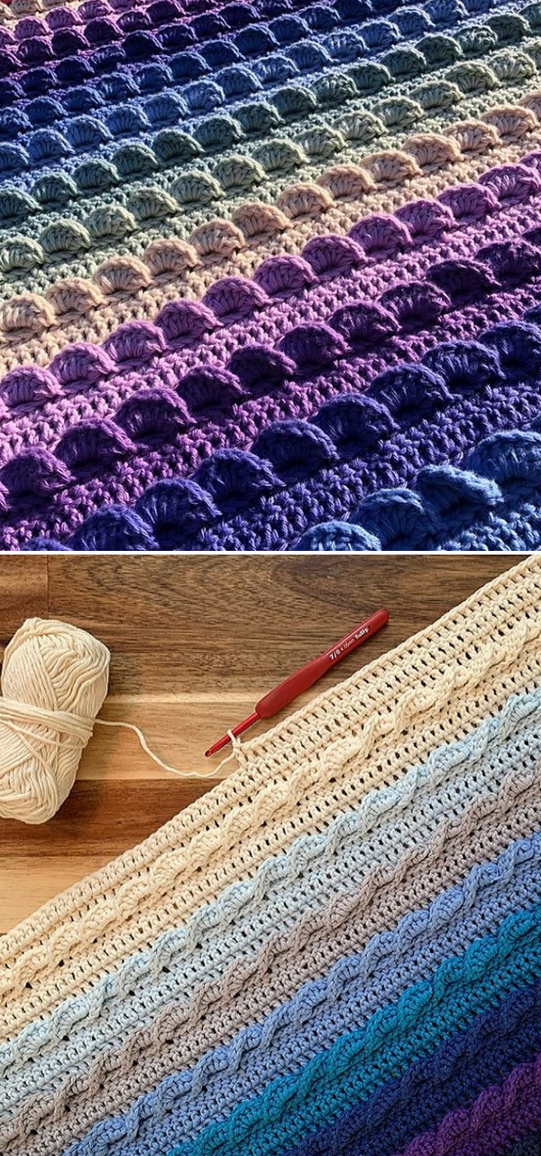 The “Pure Shores” Blanket Free Crochet Pattern