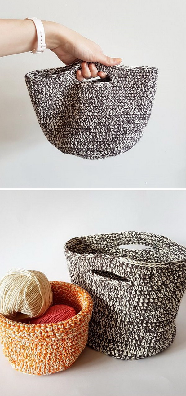 Stash Basket Free Crochet Patterns