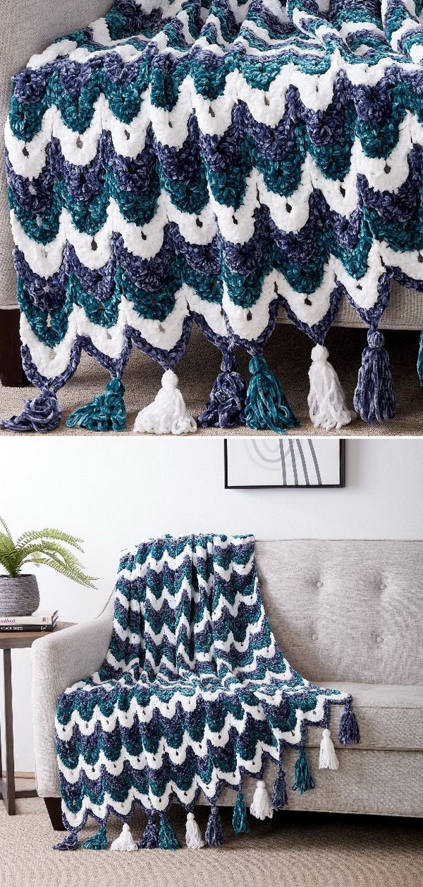 Ogee Stitch Afghan Free Crochet Pattern