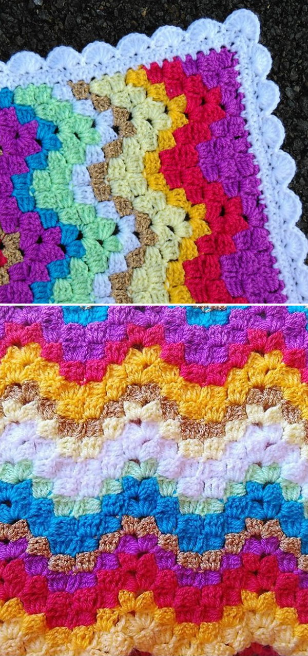 Confetti Ripple Blanket Free Crochet Pattern