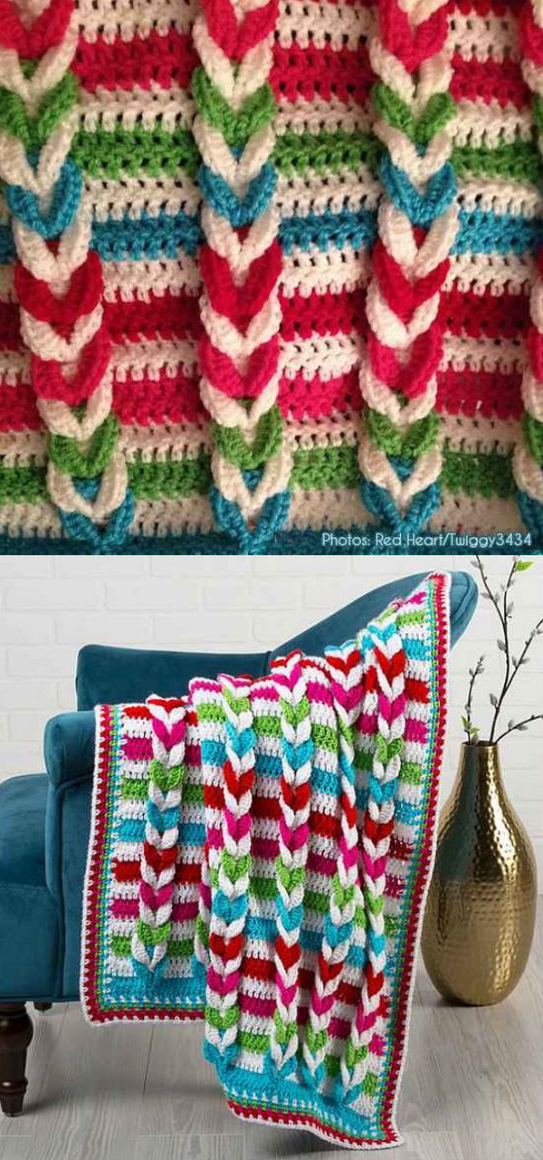 Pulled Taffy Baby Blanket Free Crochet Pattern