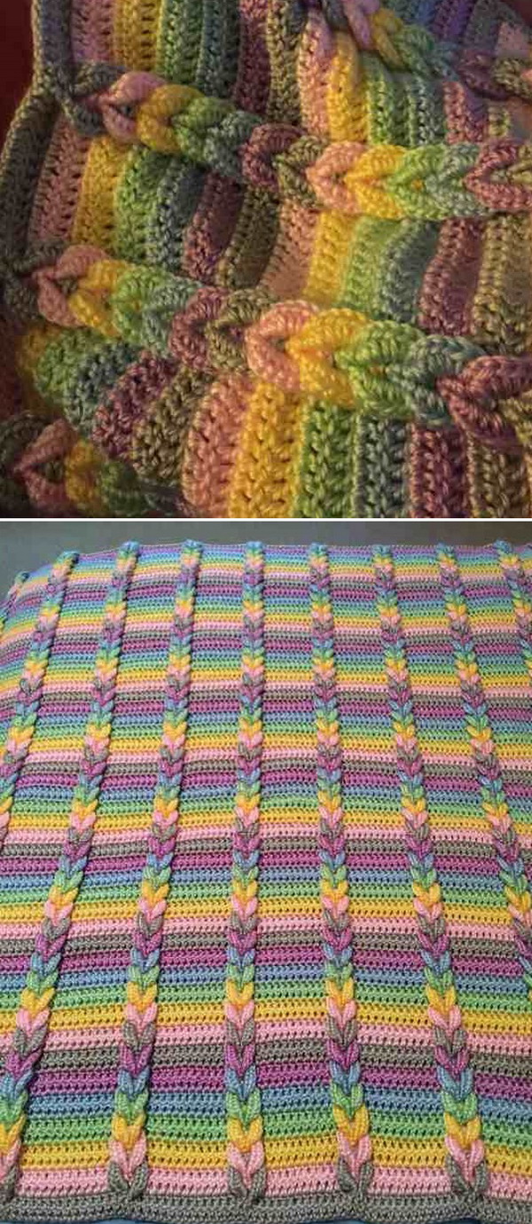 Pulled Taffy Baby Blanket Free Crochet Pattern