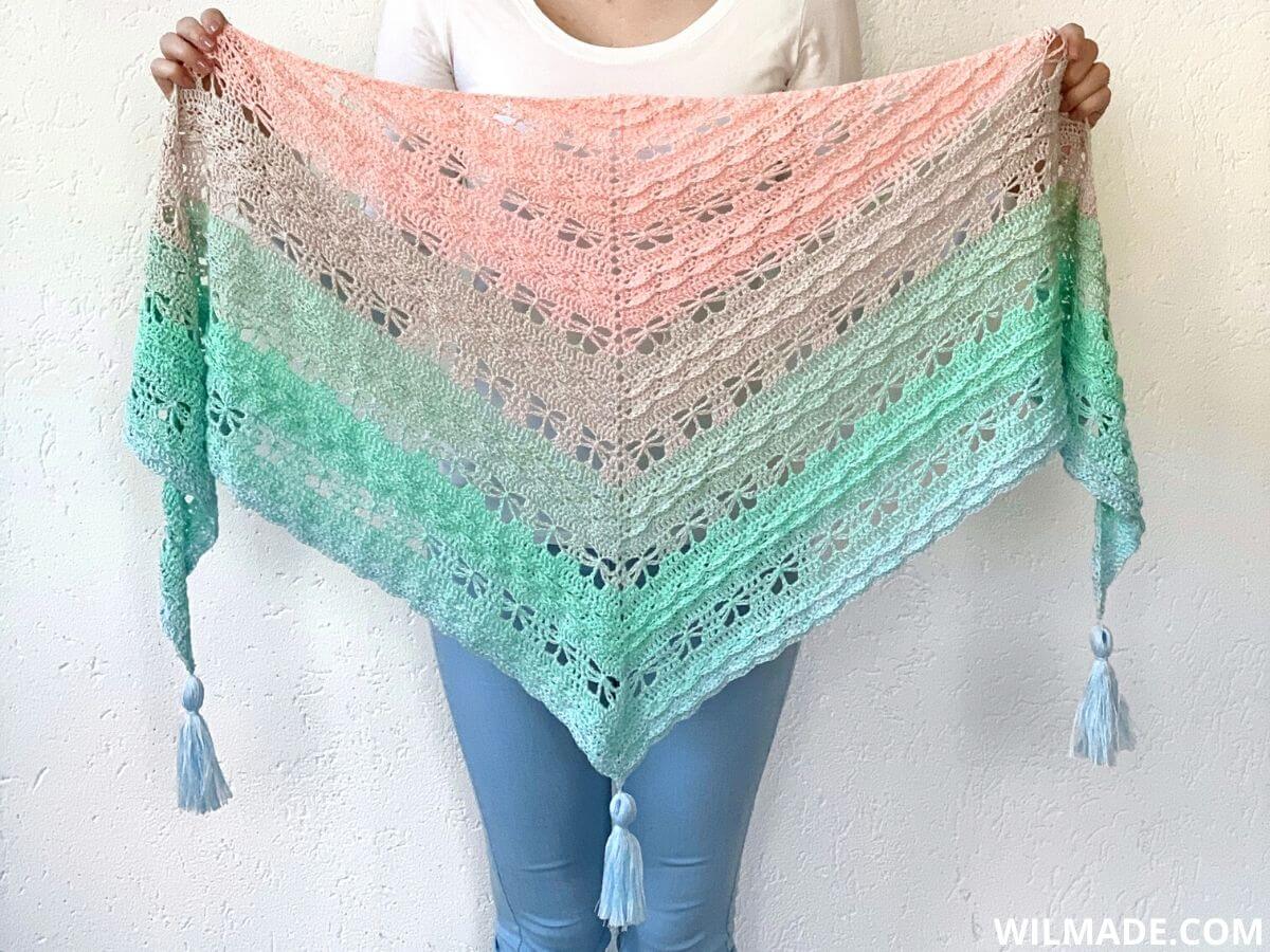 Crochet butterfly shawl