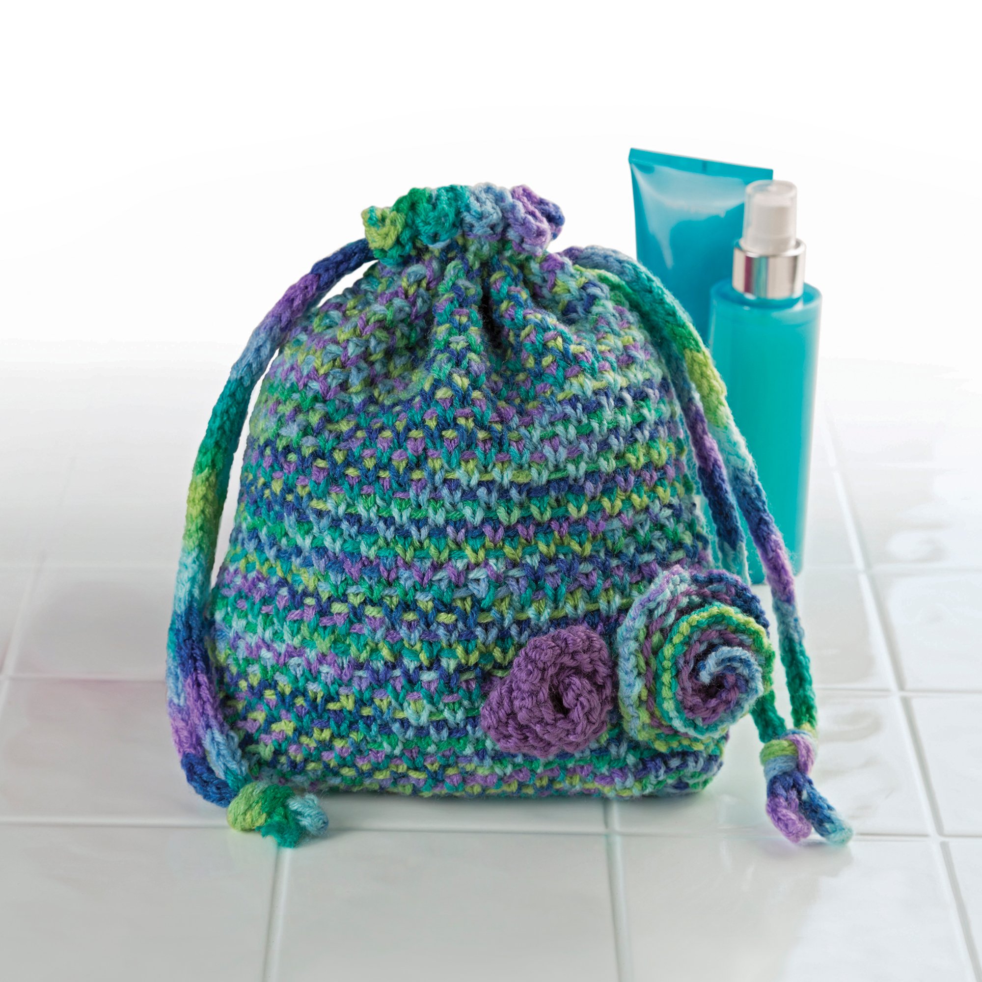 Crochet small drawstring pouch pattern
