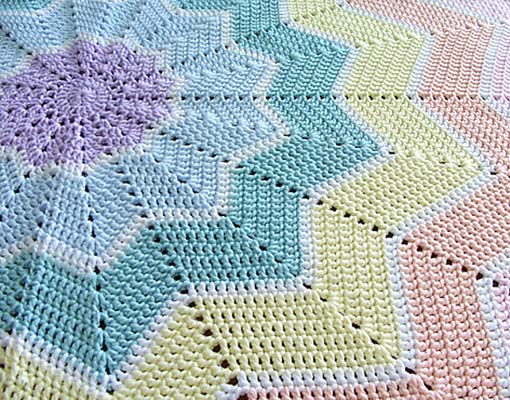 Rainbow ripple baby blanket tutorial