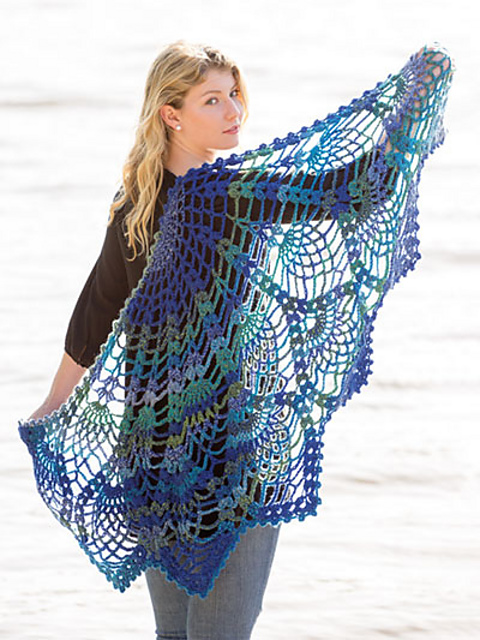 Peacock crochet shawl
