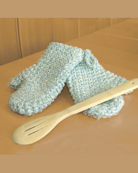 How to crochet oven mitts