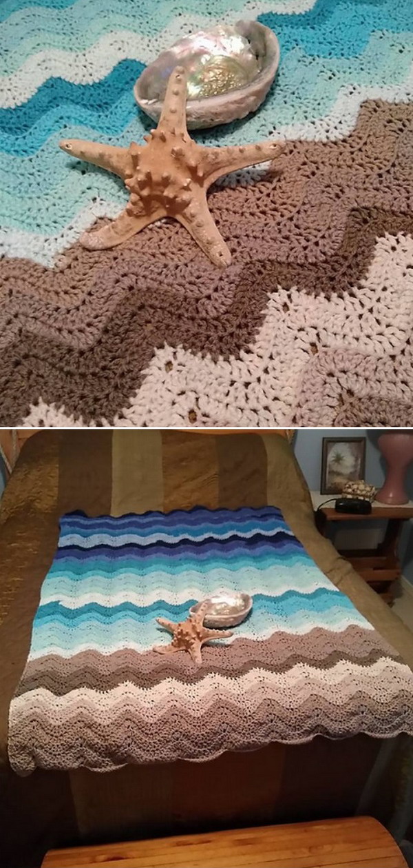 Ocean Waves Throw Free Crochet Pattern