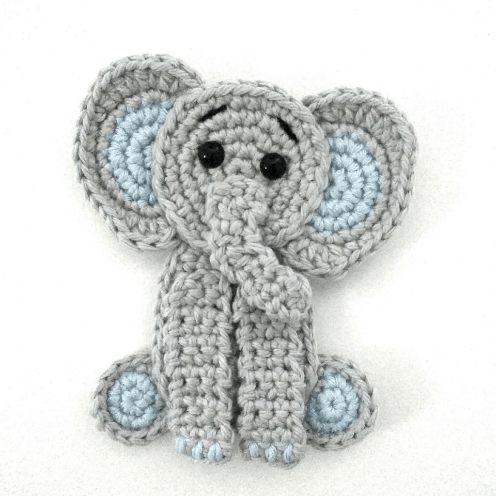 Flat elephant crochet pattern