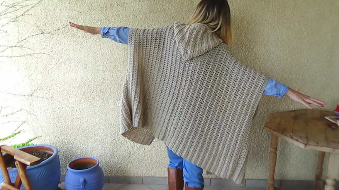 Hooded Crochet Poncho