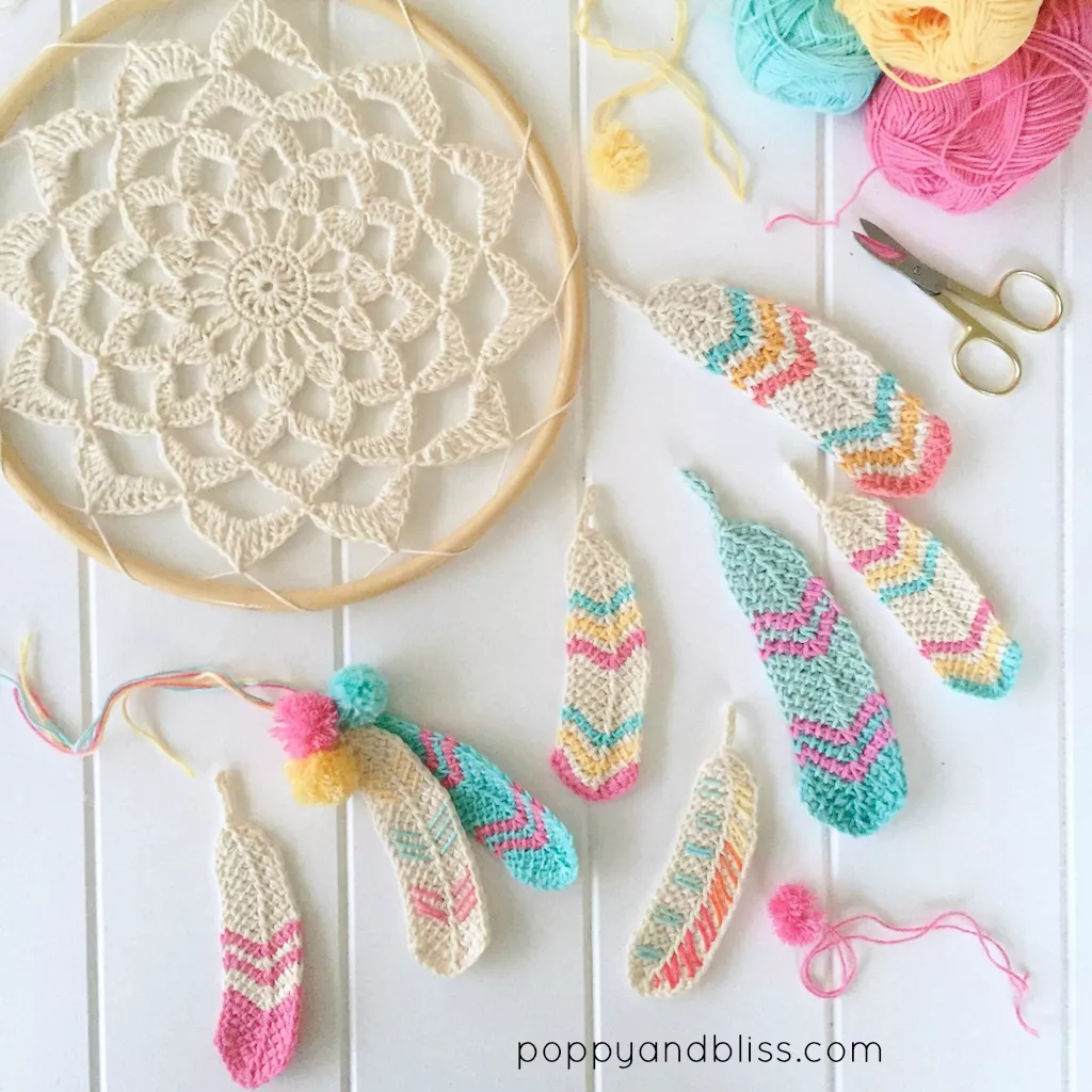 Catch a Dream With Tunisian Crocheted Feathers