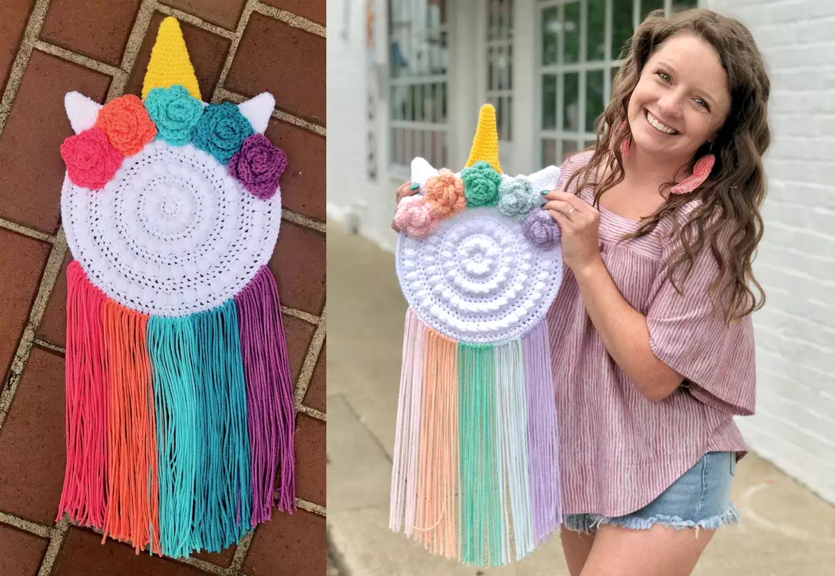 Craft a Crocheted Unicorn for Your Wall